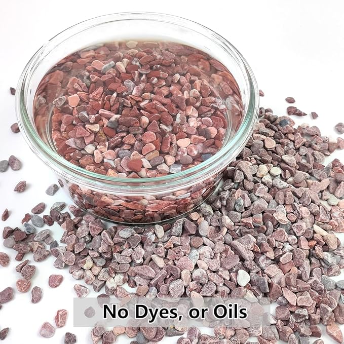 5LB Succulent and Cactus Gravel Pebbles, 1/5 Inch Natural Decorative Polished Stones, River Rocks for Vases Gardening Indoor and Outdoor Decorative Rocks, Red-Ruum Studio Home