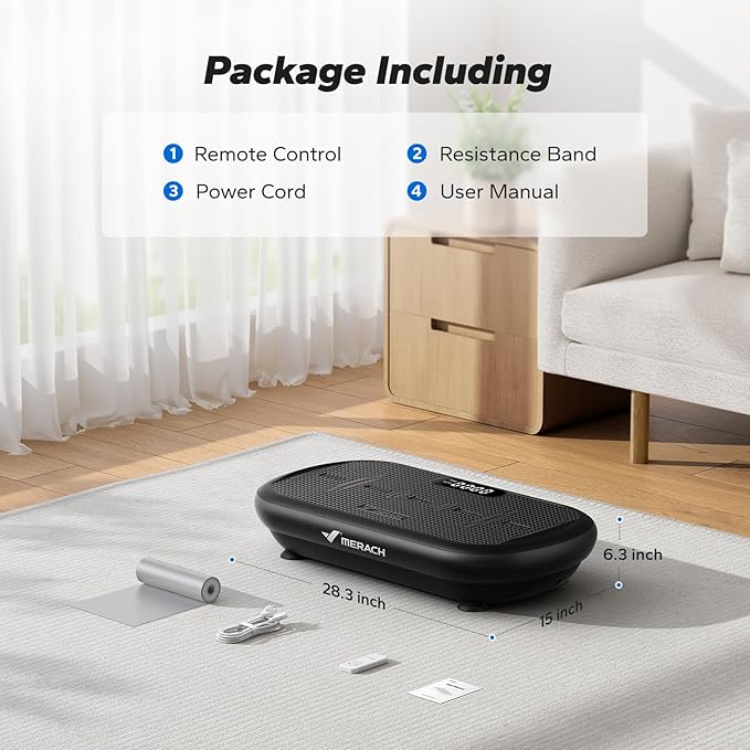 MERACH Vibration Plate Exercise Machine, Vibration Plate 440 Lbs Capacity, Bluetooth and Silicone Pedal, Stimulate Deep Fat, Vibration Plate for Lymphatic Drainage, Vibrating for Weight Loss-Ruum Studio Home
