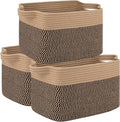 OIAHOMY 3 Pack Storage Basket for Organizing, 13''X9.85''X8.7'' Storage Bins,Woven Basket Basket with Handles, Toy Storage Basket Bin,Stylish Room Decor Basket, Yellow & Black-Ruum Studio Home