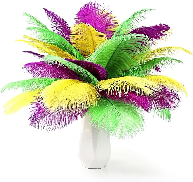THARAHT Light Yellow Ostrich Feathers 12pcs Natural Bulk 8-10Inch 20cm-25cm for Wedding Party Centerpieces Easter Gatsbi and Home Decoration Feathers-Ruum Studio Home