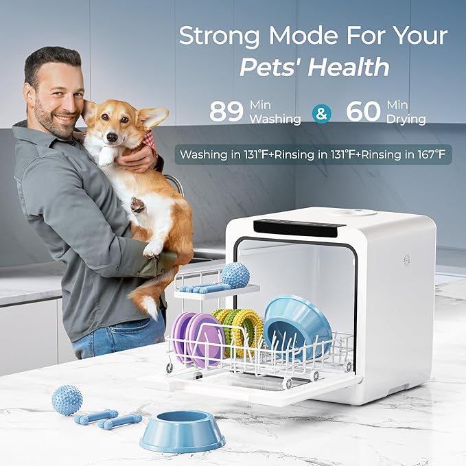 EUHOMY Portable Dishwasher Countertop Dishwashers, 8 Programs Mini Dishwasher, 5L Built-in Water Tank and Inlet hose, Self Clean, Baby Care, Air Dry Function, for Apartments & RVs, No Hookup Needed-Ruum Studio Home