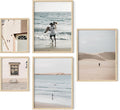 HAUS AND HUES Collage Frames For Wall - Set of 5 Photo Gallery Frames, Picture Frames Collage Wall Decor, Assorted Photo Frame Set, Stair Picture Frame Set Wood, (Two 8x10, Three 12x16 Beige)-Ruum Studio Home