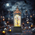Halloween Snow Globe Lantern, Spooky Ghost Halloween Decor, Plug-in & Battery Operated Snow Globes for Halloween Decorations Indoor-Ruum Studio Home