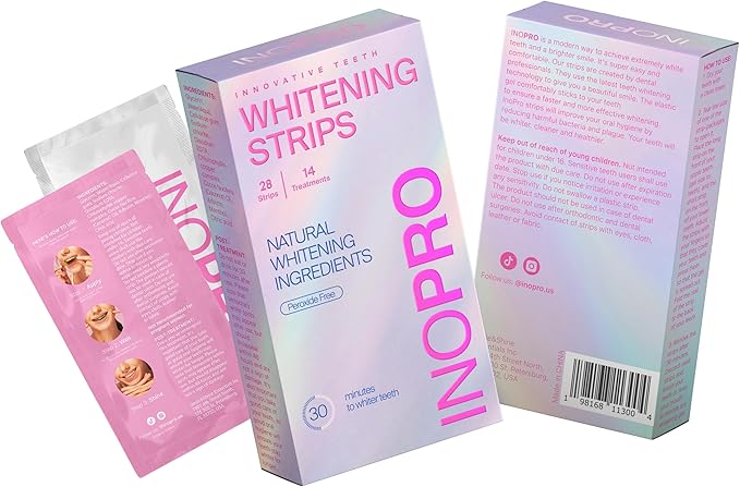 Teeth Whitening Strips 14 Treatments Kit - Teeth Whitener, Peroxide Free, Enamel Safe Green White Strips, Deep Stains Removal - Instant Teeth Whitening Without The Harm (28 Strips)-Ruum Studio Home