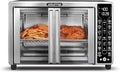 Gourmia Toaster Oven Air Fryer Combo 17 cooking presets 1700W french door digital air fryer oven 24L capacity accessories, convection rack, baking pan tray recipe book GTF7655,Large,Stainless Steel-Ruum Studio Home