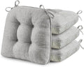 puredown® Chair Cushions for Dining Chairs, Tufted Memory Foam Chair Pads with Non-Slip Backing, Kitchen Seat Cushions with Ties, Washable Seat Pad Set of 4, 15.5" x 15.5" x 4", Light Grey-Ruum Studio Home
