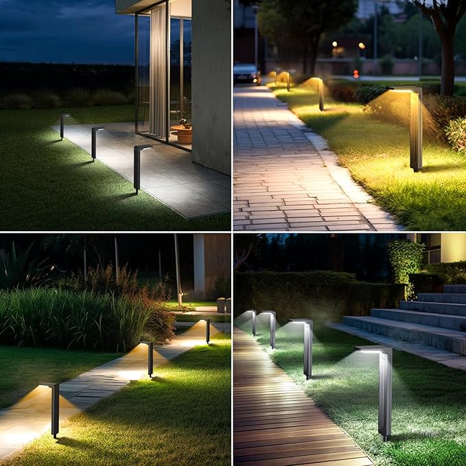 Sunvivo Solar Pathway Lights,2 Modes(Cool White or Warm White),Bright Solar Path Lights Outdoor Waterproof,Perfect Elegant Guide Light or Deco for Yard,Garden,Lawn,Sideway,Driveway,Walkway (2Pack)-Ruum Studio Home