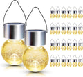 GIGALUMI 24 Pack Solar Outdoor Lights, Solar Hanging Lights for Christmas Decoration-Cracked Glass Solar Lights Outdoor Waterproof for Garden, Yard, Fence, Tree（Warm White）-Ruum Studio Home