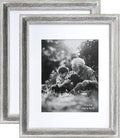 Yaetm 11x14 Rustic White Wood Picture Frame with Mat for 8x10, Weathered Solid Wood Frame with Real Glass, Distressed White Wooden Photo Frames 11 x 14 for Tabletop & Wall Mount, 2 Pack-Ruum Studio Home
