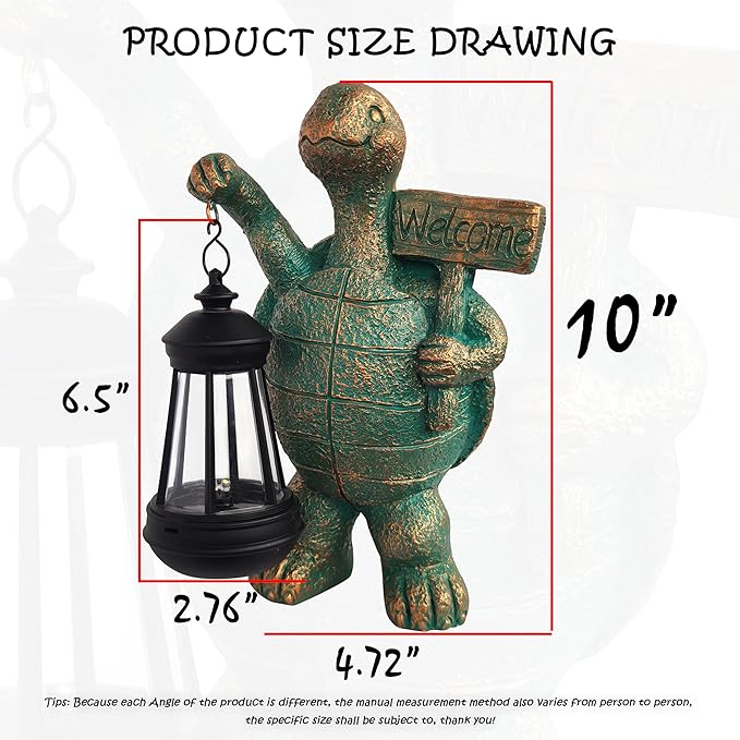 Turtle Garden Statue Outdoor Décor with Solar Lights Lantern,Turtle Solar Light Figurines Outside Decorations for Yard，Lawn,Patio, Balcony, Unique Housewarming Gifts-Ruum Studio Home