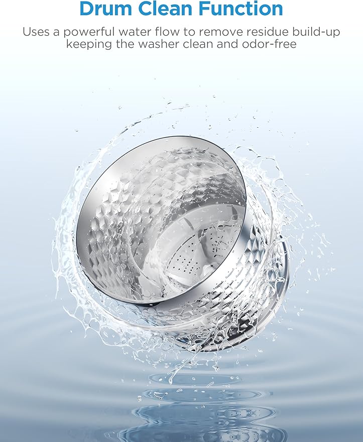 Midea MLTW09M1BWW Portable Washer with 6 Cycles, Drum Clean, Quick, Stainless Steel Tub, Transparent Lid, LED Display Washing Machine, 0.9 cu. ft, White-Ruum Studio Home