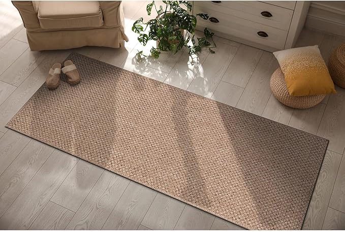 CAMILSON Easy Jute Rug 2x3, Indoor Outdoor Natural Color Farmhouse Area Rugs for Living Room and Kitchen Rug, Solid Boho Woven Design, Easy-Cleaning, Washable Outside Carpet Alfombras (2 x 3)-Ruum Studio Home
