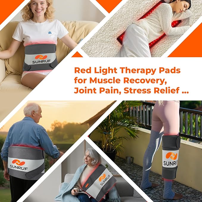 Red Light Therapy for Body, 25.2"x13" Large Light Therapy Pad with Timer, 660&850nm Infrared Light Therapy for Back Waist Shoulder Knee Joint, 10000mAh Cordless Using Home Outdoor, Gift for Women Men-Ruum Studio Home