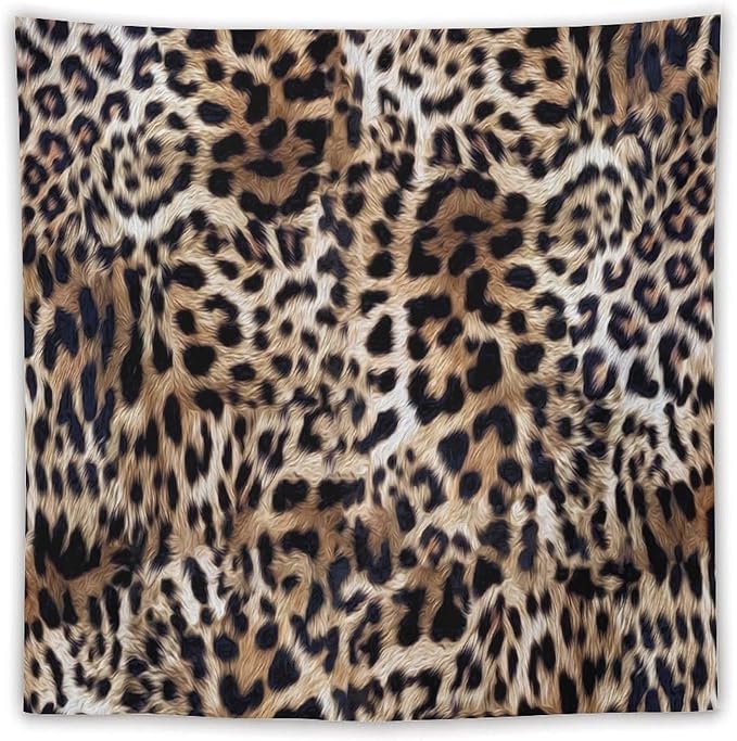 HZOHNAGO Leopard Print Tapestry Nature Wildlife Vintage Cheetah Fur Spot Animal Skin Wild Animals Spots Printed Wall Tapestry Painting Wall Hanging for Bedroom Living Room Dorm 60" W x 60" H-Ruum Studio Home