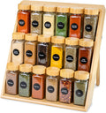 Extra Sturdy 3-Tier Bamboo Spice Rack – 12" W x 10" D x 13" H – Foldable Non-Slip Wooden Spice Organizer for Countertop, Cabinet & Drawer – Includes Labels, Funnel & Hooks – Spice Jars NOT Included-Ruum Studio Home