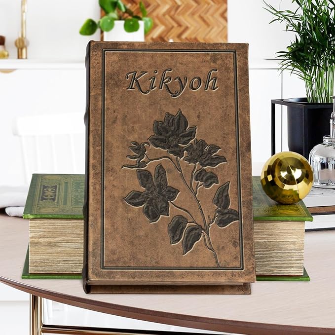 Decorative Book Box - Vintage Fake Book Storage Box for Home Décor, Secret Hollow Hidden Compartment (10x6.75x1.95 Inch) - Unique Shelf & Coffee Table Decor for Home,Graduation Gift,Birthday Gift Idea-Ruum Studio Home