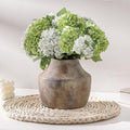 Mitt&Ditt Ceramic Flower Vase, 5.3 inch Pottery Farmhouse Rustic Vase, Handcrafted Weathered Vases, Small Flower Terracotta Vases for Home Decor, Living Room, Table, Shelf, Mantel, Neutral-Ruum Studio Home