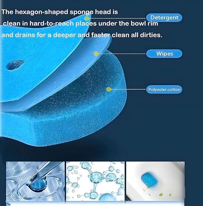 56 Count Toilet Bowl Wand Refills, KIRIKIT Wall-Mounted Disposable Toilet Cleaner Brush Heads for Bathroom Toilet Scrubber Cleaning Accessories, Lavender, Lemon, Ocean-Ruum Studio Home