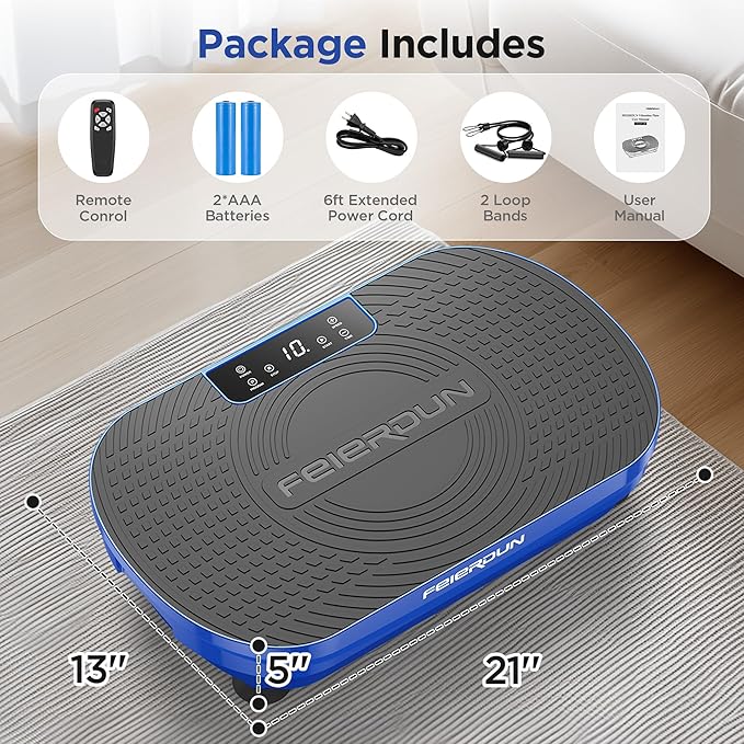 FEIERDUN Vibration Plate Exercise Machine, Vibration Plate for Lymphatic Drainage, Power Plate Vibration Platform for Weight Loss, Toning & Wellness-Ruum Studio Home