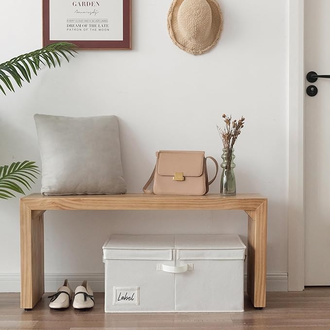 GRANNY SAYS Fabric Storage Bin with Lid, Decorative Storage Boxes, Basket for Shelves, Closet Storage Bins, Large Storage Bins for Clothing, Jumbo, Ivory, 2-Pack-Ruum Studio Home