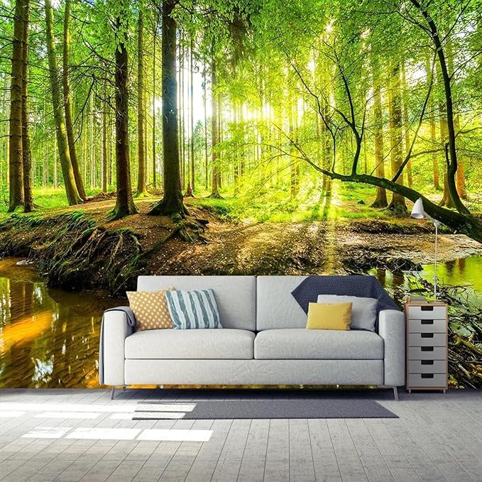 FENDROM Forest Tapestry Wall Hanging Trees Trunk Nature Green Sunlight Wall Tapestry for Livingroom Bedroom Dorm Home Decor-Ruum Studio Home