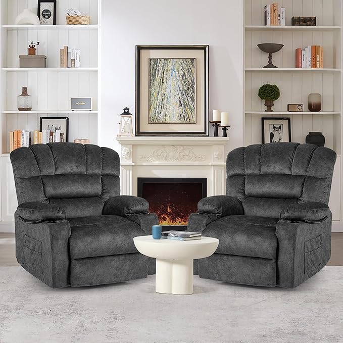 Recliner Chair Manual Modern Ergonomic Lounge Single Sofa Seat Living Room Lounge Recliners on Clearance Foam Filling-Ruum Studio Home