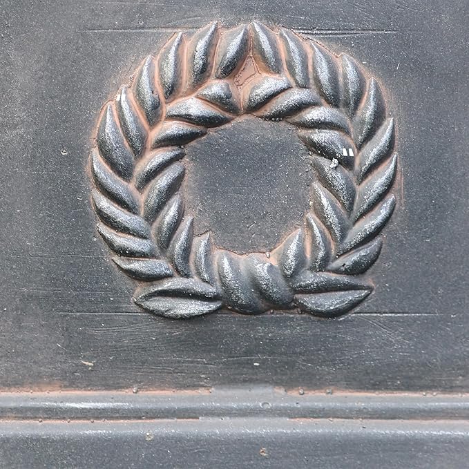 VISIBLE Classic Garden Urn Planter with Pedestal, Black Antique Finish, Cement Fiber Material, Decorative Leaf Pattern, 22 Inch Height, Indoor Outdoor Use, Delivered from Local Warehouse (Black)-Ruum Studio Home