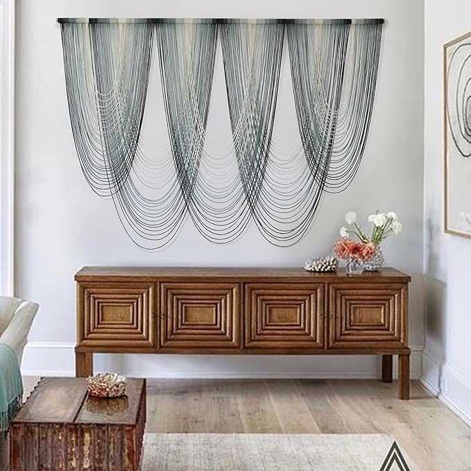 IOWER Large Macrame Wall Hanging Dip-Dyed Macrame Wall Decor Boho Wall Decor Craftsmanship Fiber Art 57" W x 41" L-Ruum Studio Home