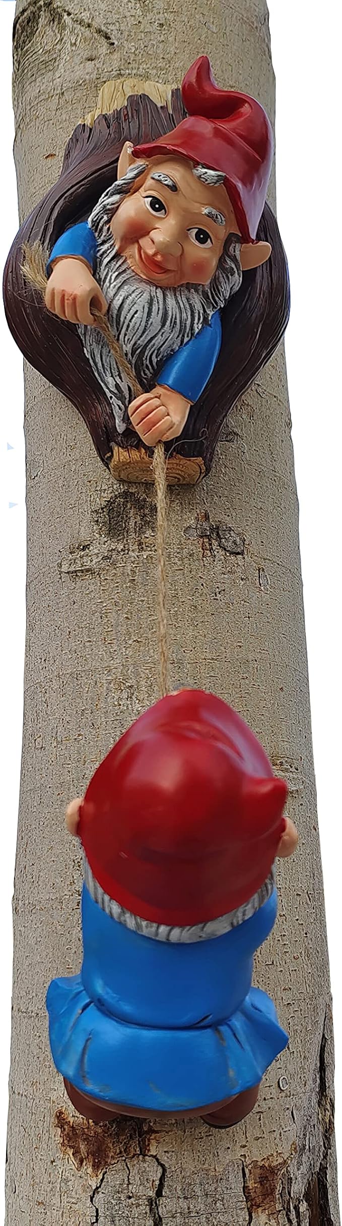 Gnome Tree Hugger Figurines Miniature Fairy Elf Climbing Tree Hanging Statue Garden Sculpture Decorative Outdoor Ornaments-Ruum Studio Home
