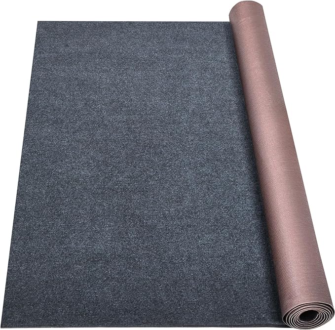 Marine Carpet,6 FT x 14 FT Dark Gray Indoor Outdoor Carpet 0.2" Thick Boat Carpet with Water-Proof TPE Backing, Non-Slide Outdoor Marine Carpet Roll for Home, Patio, Porch, Deck-Ruum Studio Home
