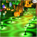 Halloween Solar Lights Outdoor 8 Pack Green LED Waterproof Mushroom Outside Lights for Yard Garden Patio Pathway Walkway Landscape Halloween Decorations-Ruum Studio Home