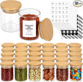 4OZ Glass Spice Jars with Bamboo Lids and 315 Labels, 32 Pcs Clear Food Storage Containers for Kitchen Sugar Salt Coffee Tea Beans-Ruum Studio Home