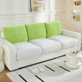 Large Backrest Cushion Covers Super Stretch Backrest Covers for 3 Cushion Couch Sofa, Couch Back Cushion Covers Featuring with Chenille Yarn (Softer Version, 3PC, Green)-Ruum Studio Home