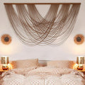 Large Macrame Wall Hanging Brown Die-Dyed 59.00" W x 31.00" L Boho Wall Decor Yarn Tapestry Craftsmanship Home Macrame Wall Decor-Ruum Studio Home