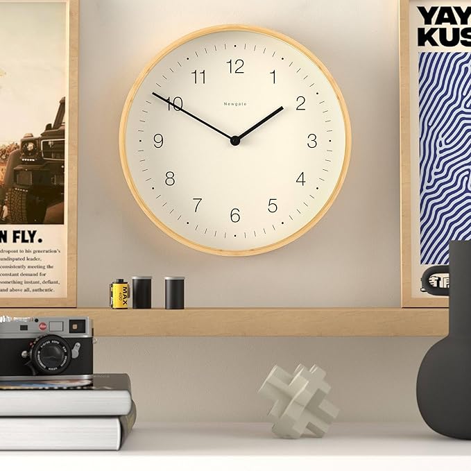 NEWGATE® Mauritius Wall Clock | Scandi Inspired Bamboo Clock | 15 inch | Modern Minimalist Design for Kitchen, Living Room or Office-Ruum Studio Home