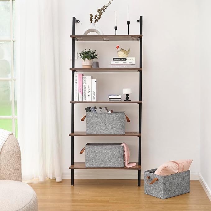 GRANNY SAYS Storage Baskets for Shelves, Closet Organizer Bins, Clothes Storage Bins with Metal Frame, Large Baskets for Organizing and Storage, Collapsible, Gray, 2-Pack-Ruum Studio Home