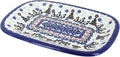 Blue Rose Polish Pottery Arctic Holiday Small Rectangular Serving Platter-Ruum Studio Home
