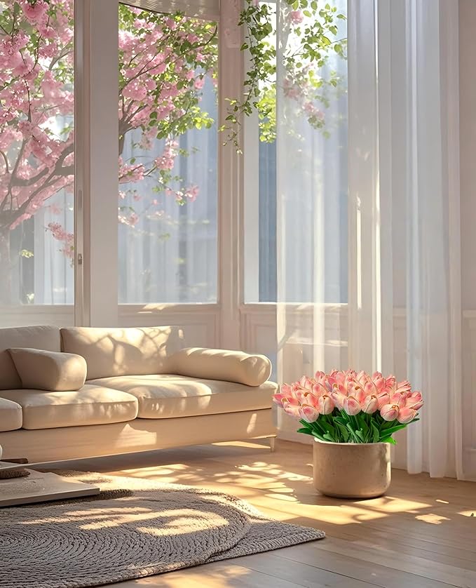 15pcs Real Touch Tulips PU Artificial Flowers Fake Tulips Flowers for Arrangement Wedding Party Easter Spring Home Dining Room Office Decoration-Ruum Studio Home