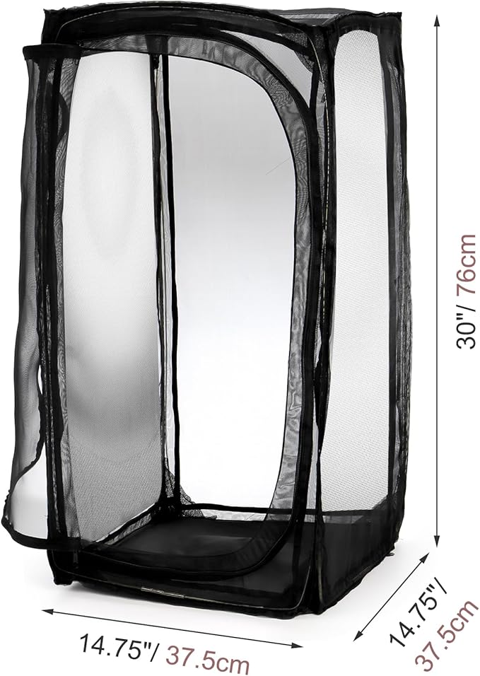Kingrol 30-Inch Butterfly Habitat Cage, Large Pop-Up Mesh Terrarium with Zipper Opening, Portable & Collapsible Insect Enclosure for Caterpillars & Monarch Butterflies-Ruum Studio Home