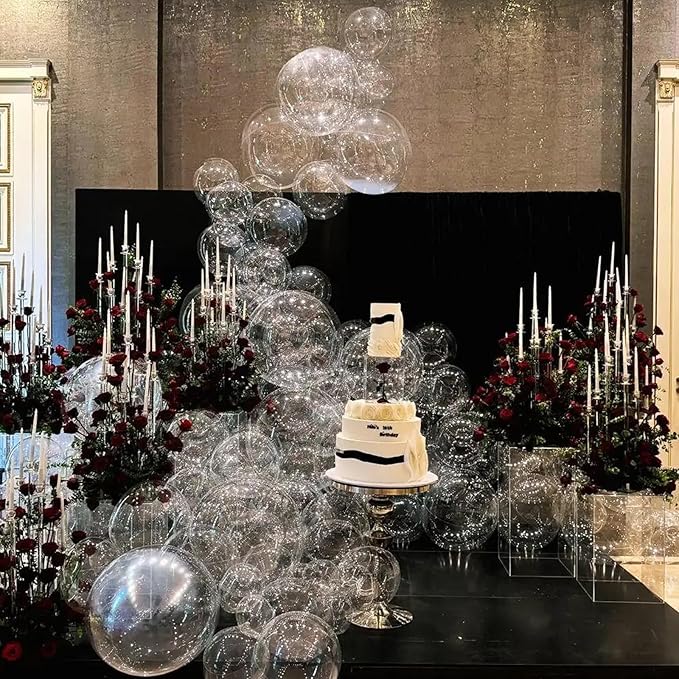 130pcs Clear Balloons Different Sizes 18" 12" 10" 5" Transparent Latex Balloon Garland Arch Kit for Birthday Baby Shower Graduation Wedding Gender Reveal Anniversary Party Decorations-Ruum Studio Home