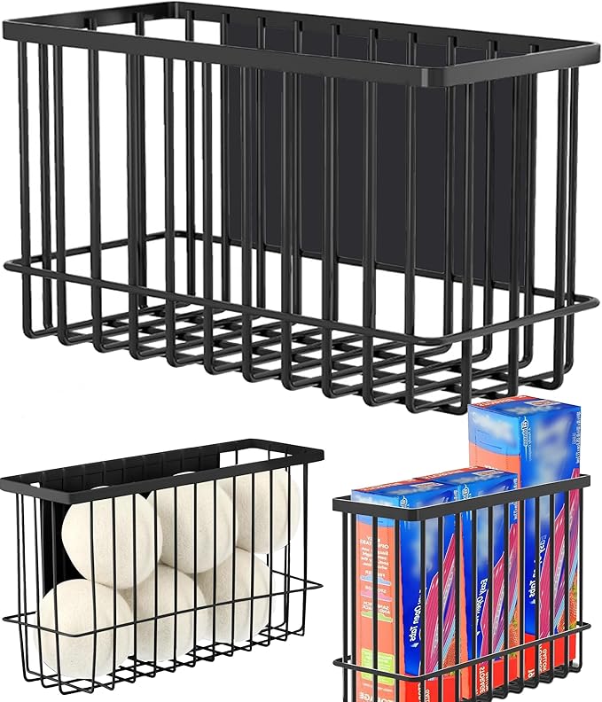 Magnetic Basket Fridge Lint Bin Dryer Ball Holder Laundry Room Organization Home Storage for Class Office School-Ruum Studio Home
