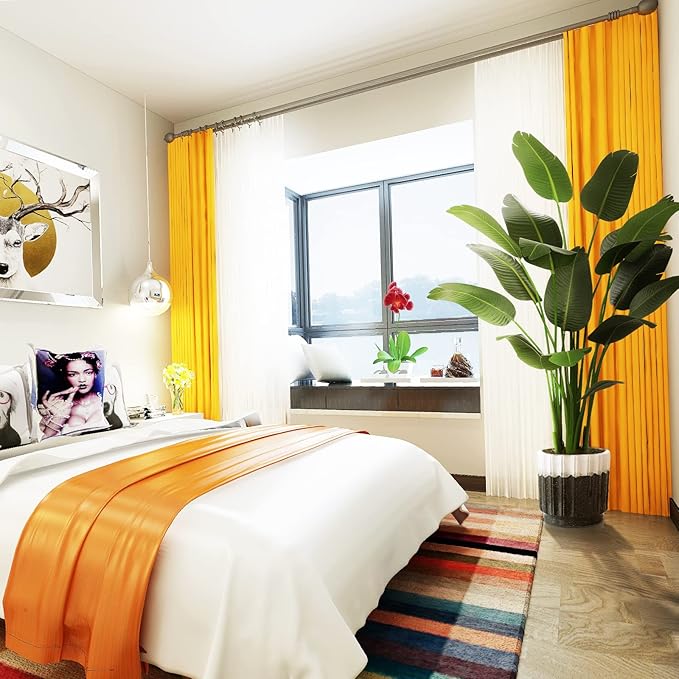 6.5ft Artificial Silk Bird of Paradise Palm Tree (78in) with 17 Trunks Faux Tree and Plastic Nursery Pot, Fake Plant for Office House Farmhouse Living Room Home Decor (Indoor/Outdoor)-Ruum Studio Home