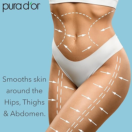 PURA D'OR 16 Oz Organic Anti-Cellulite Massage Oil - Lemon Peel, Moringa, Grape Seed, Grapefruit & Eucalyptus Oils - Skin Firming & Tightening for Active Individuals & Aging Adults-Ruum Studio Home