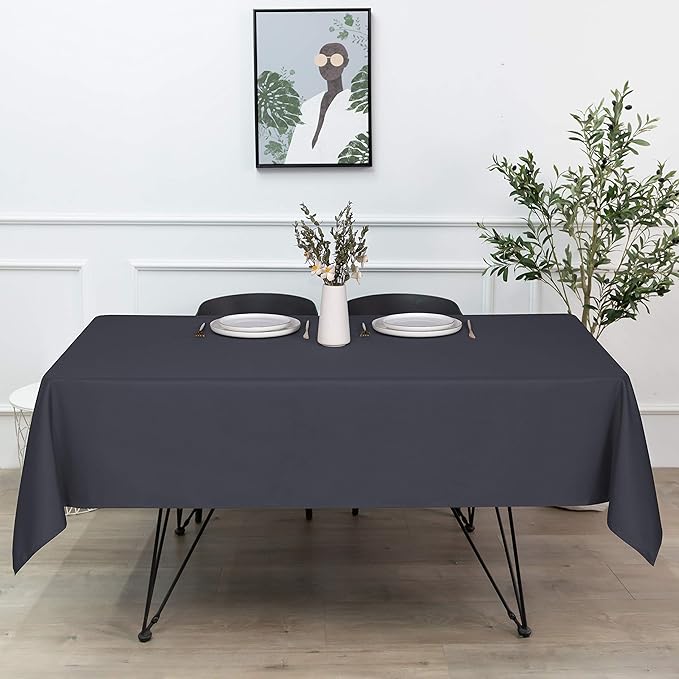 sancua Square Tablecloth - 70 x 70 Inch - Water Resistant Spill Proof Washable Polyester Table Cloth, Decorative Fabric Table Cover for Dining Tables, Buffet Parties and Camping, Grey-Ruum Studio Home