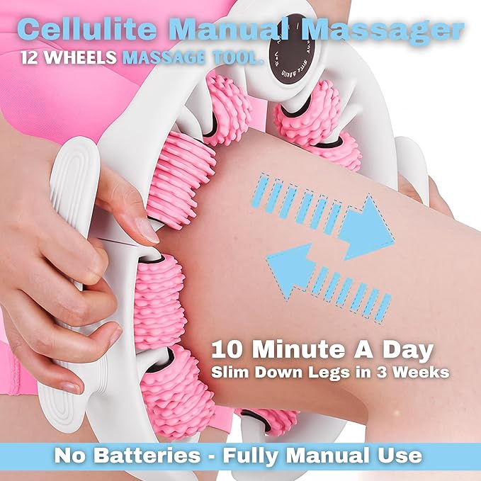 Anti Cellulite Roller - Lymphatic Drainage Massager, Cellulite Massage Tool, Fascia Blaster for Contoured, Tool for Sore Arms, Legs, Stomach & Buttocks-Ruum Studio Home