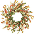 Artgar Fall Wreath, Fall Wreaths for Front Door, 24 in Fall Decor Floral Wreath, Door Wreaths for Front Door Outside All Season for Thanksgiving Home Indoor Outdoor Wall Decor (White Orange Yellow)-Ruum Studio Home