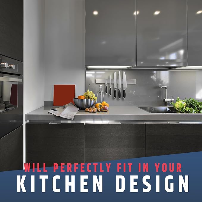 HMmagnets Premium 17 Inch Stainless Steel Magnetic Knife Holder For Wall - Professional Magnetic Knife Strip - Space-Saving Knife Rack/Knife Bar With Powerful Magnetic Pull Force (Upgraded Version)-Ruum Studio Home