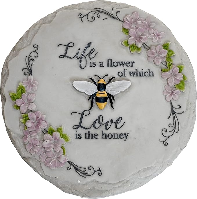 Spoontiques - Garden Décor - Life is Flower Stepping Stone - Decorative Stone for Garden-Ruum Studio Home