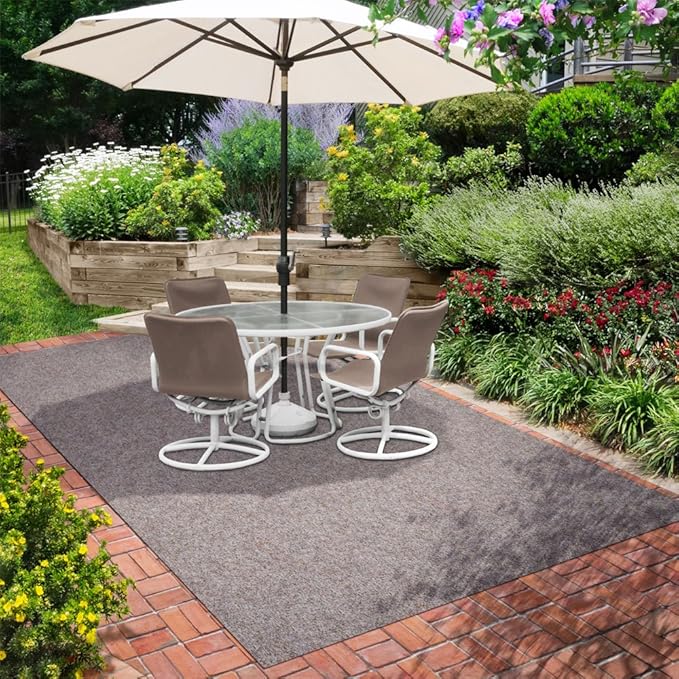 House, Home and More Indoor Outdoor Carpet with Rubber Marine Backing - Brown - 6 Feet x 10 Feet - Durable, UV-Resistant - Adds Color and Comfort to Your Deck, Patio or Other Outdoor Rug Space.-Ruum Studio Home