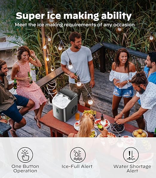 Silonn Nugget Ice Maker Countertop, Pellet Ice Machine with Self-Cleaning Function, Sonic Ice Maker Produces 33lbs of Chewable Ice in 24 Hours, Ideal for Home Kitchen and Office, Stainless Steel-Ruum Studio Home